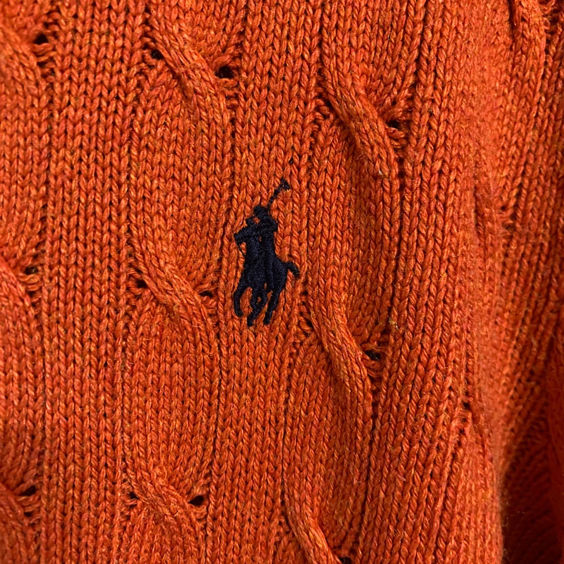 폴로 랄프로렌 실크 오렌지 케이블 니트 S 상품이미지3
