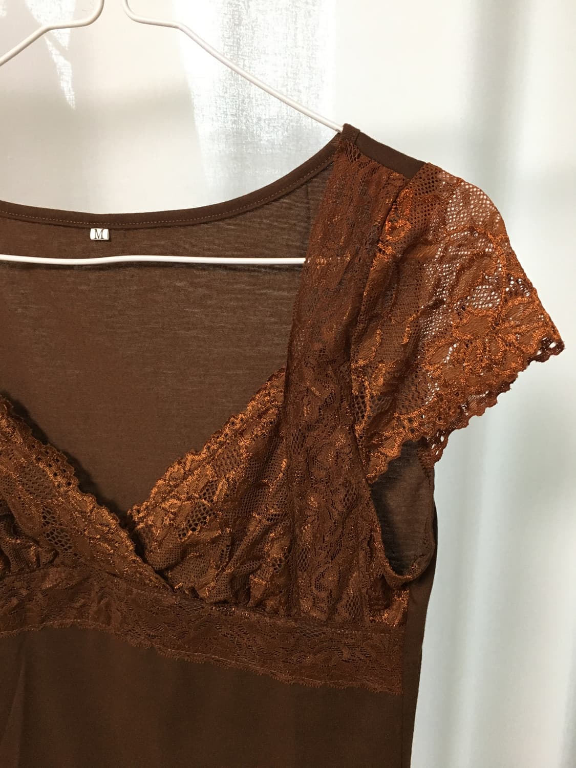 Brown frill T-shirt 상품이미지3