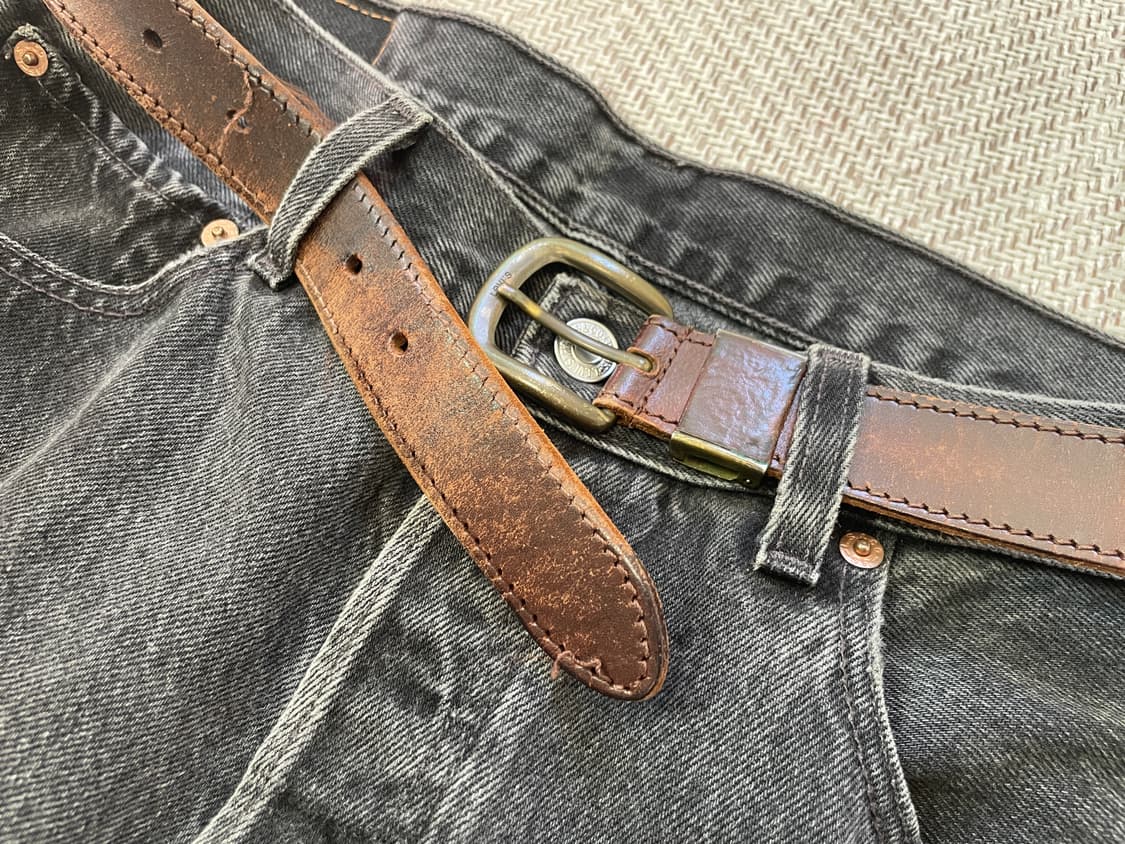 빈티지 Levis 브라운 버클 레더 벨트 상품이미지2