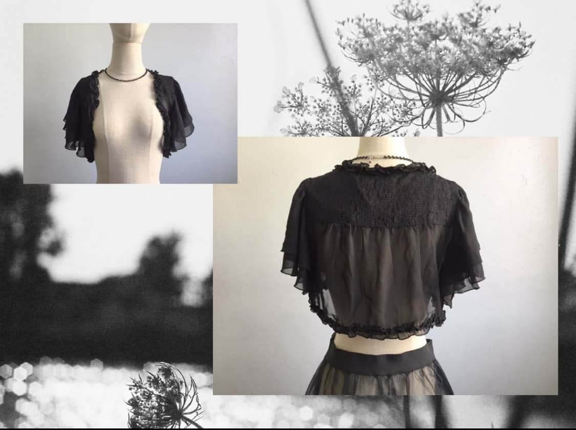 공겜여주 갸루 고스로리 숏볼레로 가디건 상품이미지1