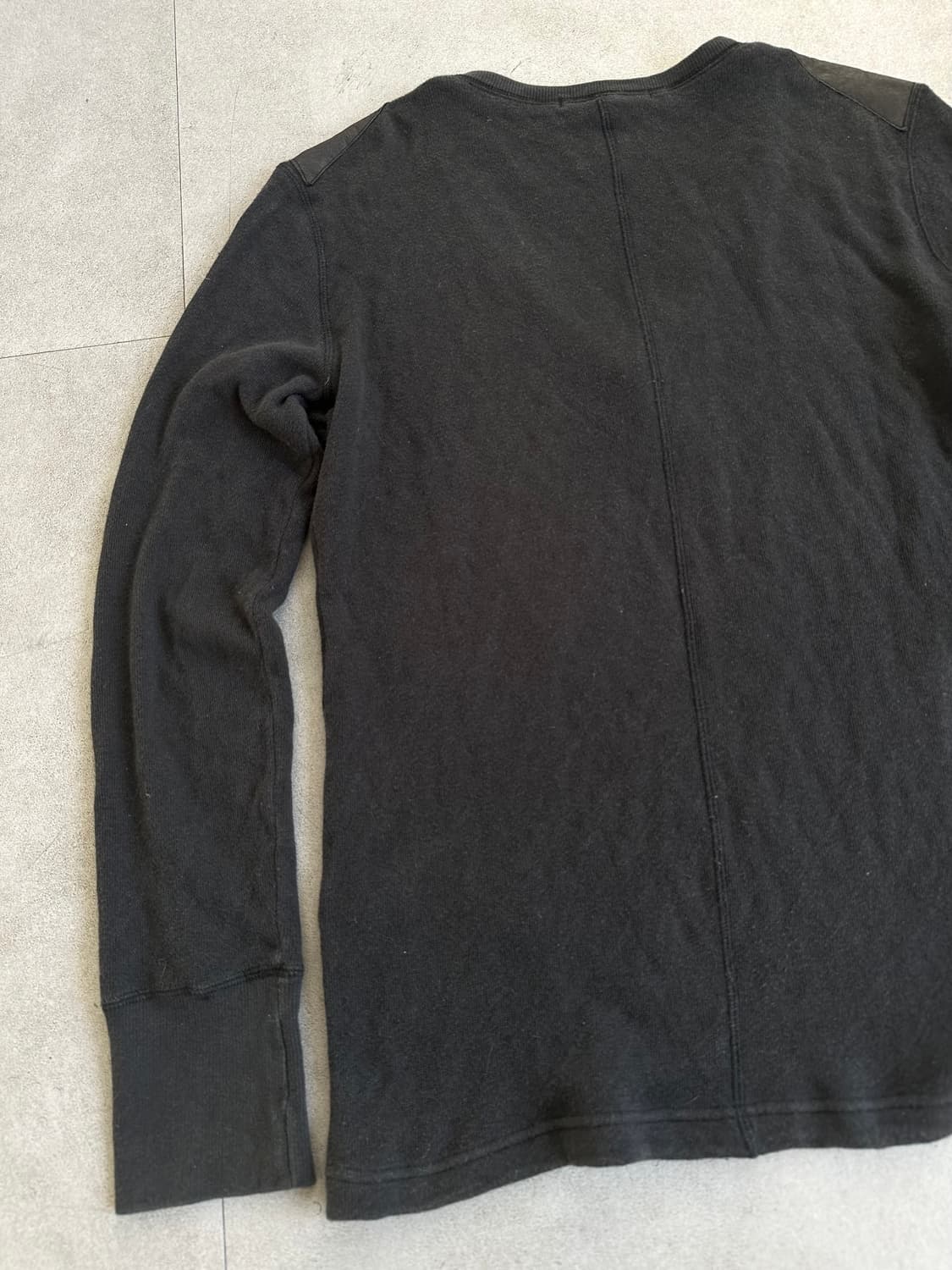 다이어트 부처 슬림 스킨 레더패치 딥브이넥 롱슬리브 상품이미지6