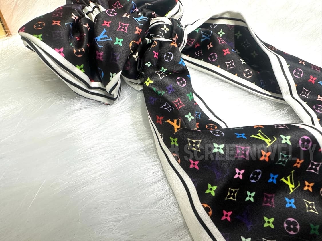 루이비통 블랙&멀티컬러 리본 헤어슈슈 상품이미지8