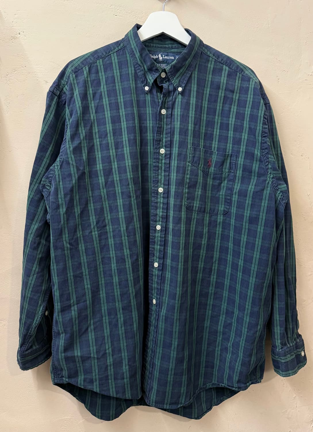 폴로 랄프로렌 빅셔츠 체크 셔츠 (그린 네이비) 상품이미지1