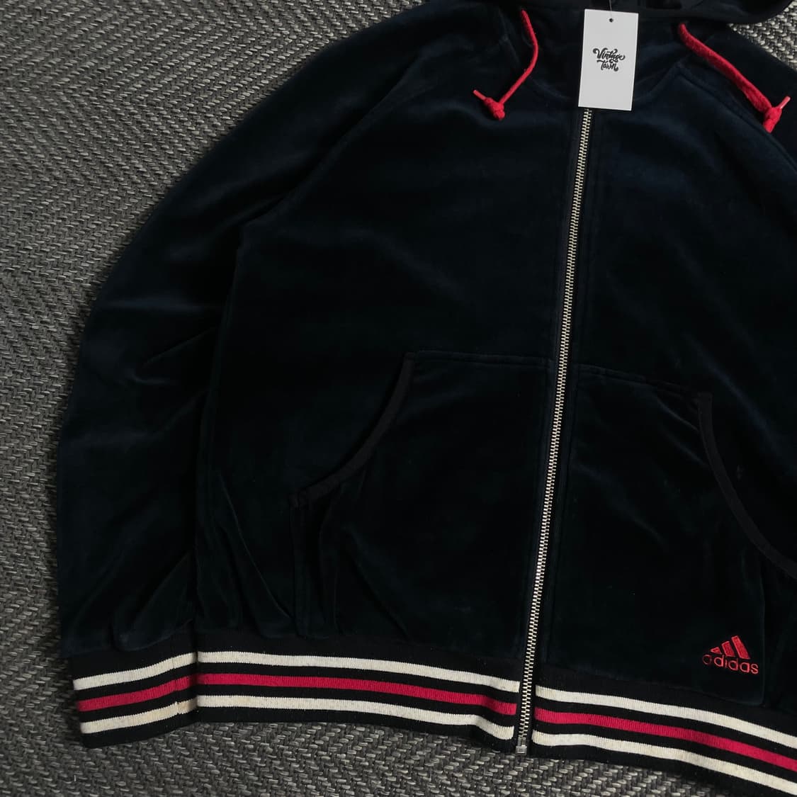 00s 아디다스 y2k 빈티지 벨벳 후드 트랙탑o 3706 상품이미지3