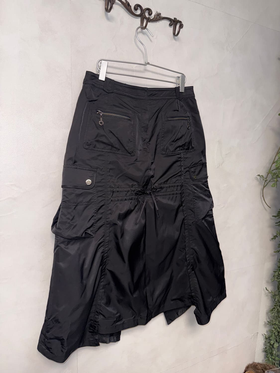 Adoniser black ribbon shirring pocket sk 상품이미지5