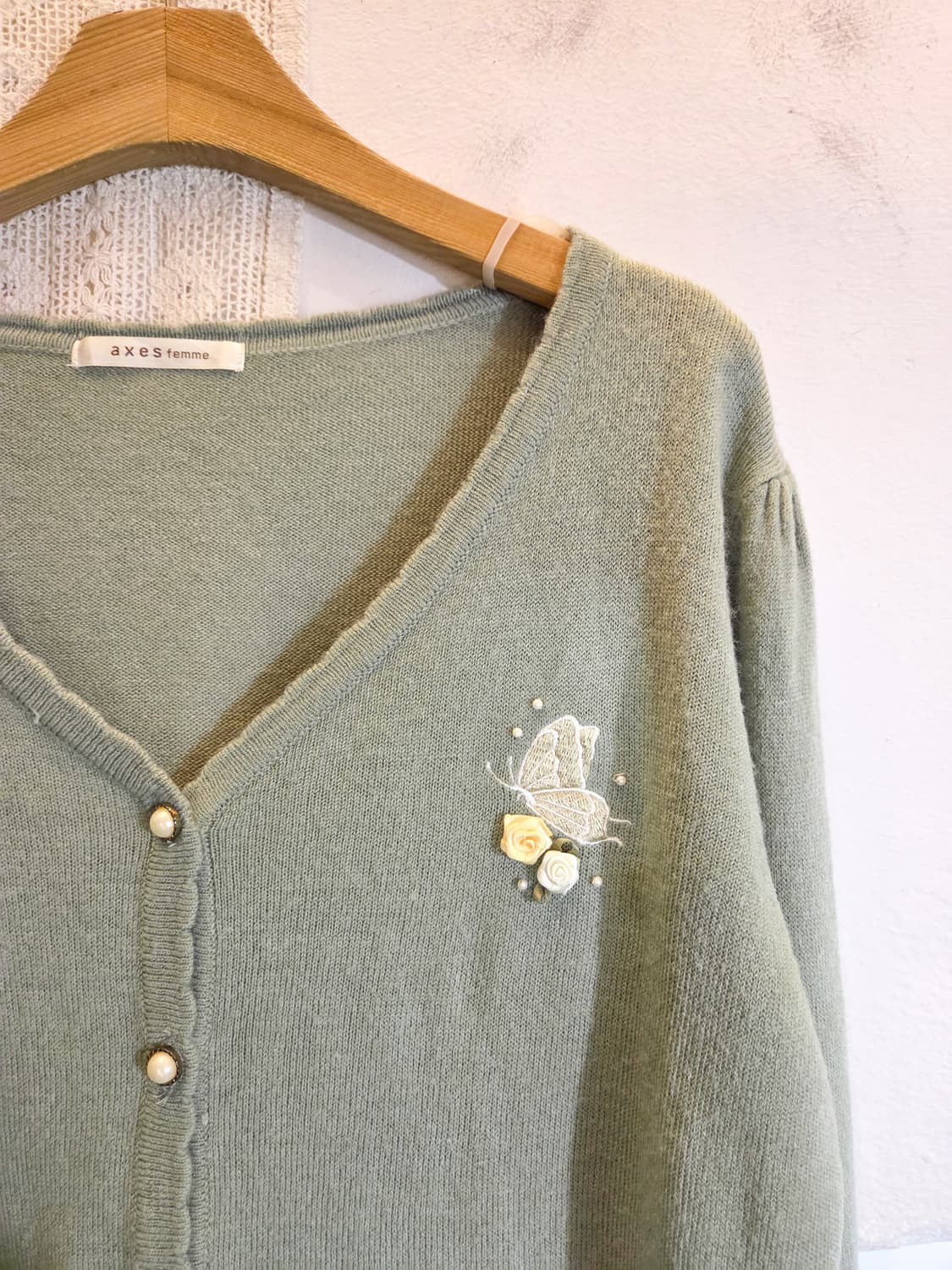 axes femme 피스타치오 가디건 상품이미지2