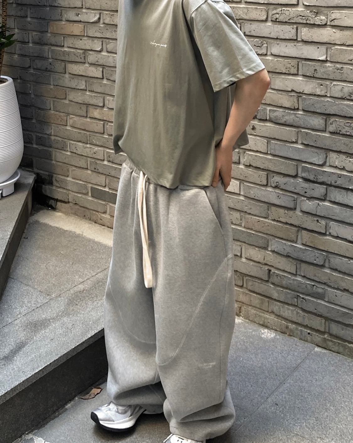 언더마이카 MU.112 본디드 스웻 팬츠(멜란지 그레이) 상품이미지4