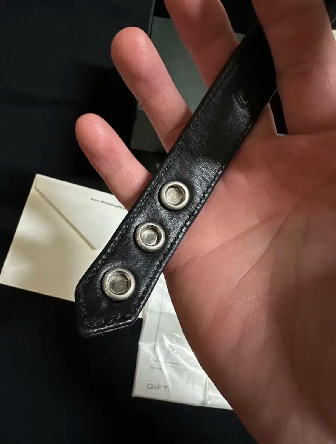 크롬하츠 3스냅 크로스 가죽 팔찌 상품이미지3