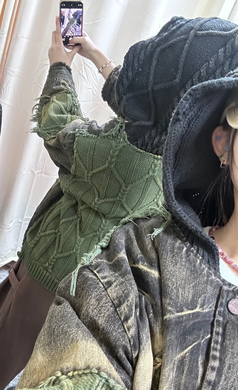 빈티지 니트 포인트 자켓 상품이미지2