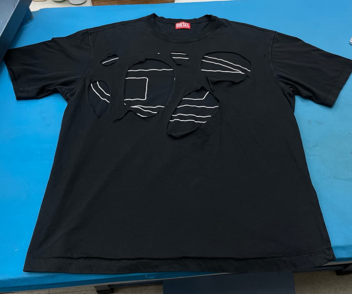 디젤 T-스트랩오버 디스트로이드 티셔츠 상품이미지3