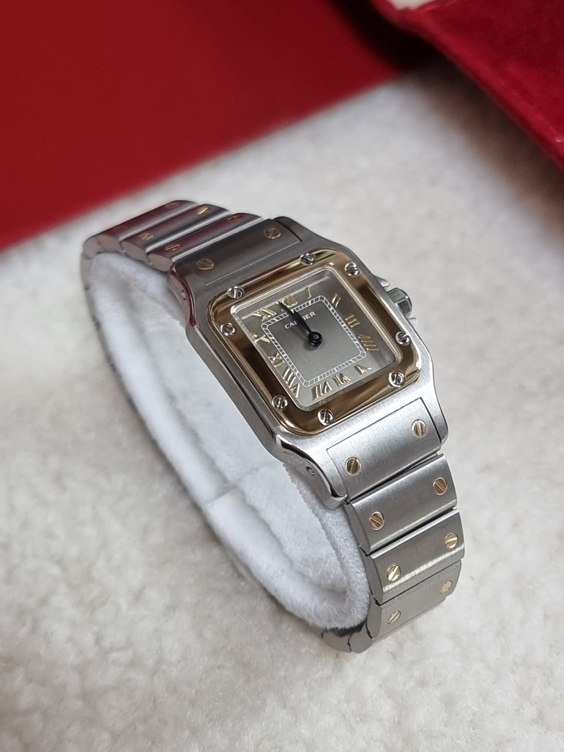 까르띠에 산토스 갈베 18K 콤비 로듐다이얼 쿼츠 스몰 여성시계 02년 상품이미지3