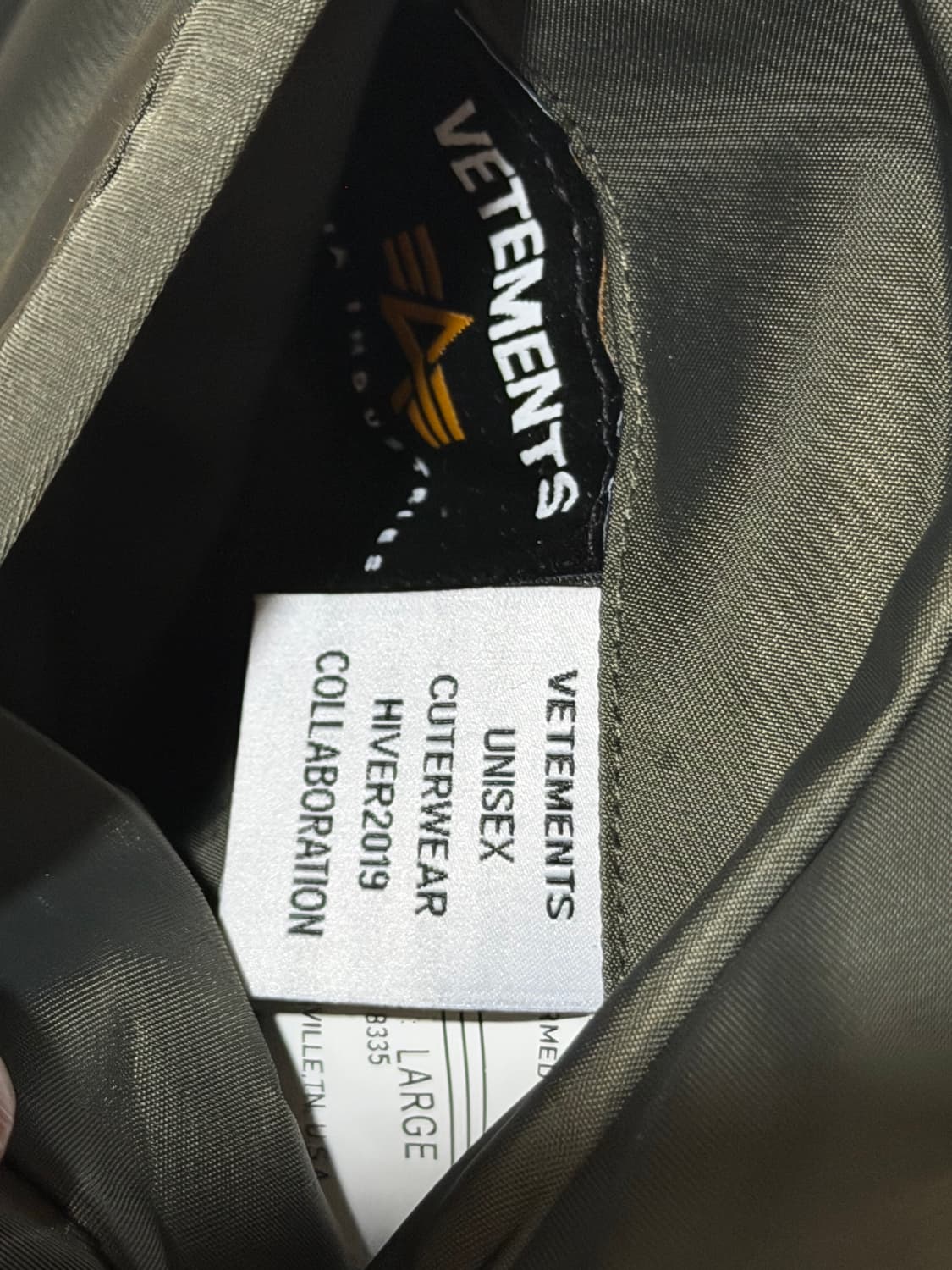 베트멍 알파 콜라보 VTM 터보 항공 점퍼 L 상품이미지8