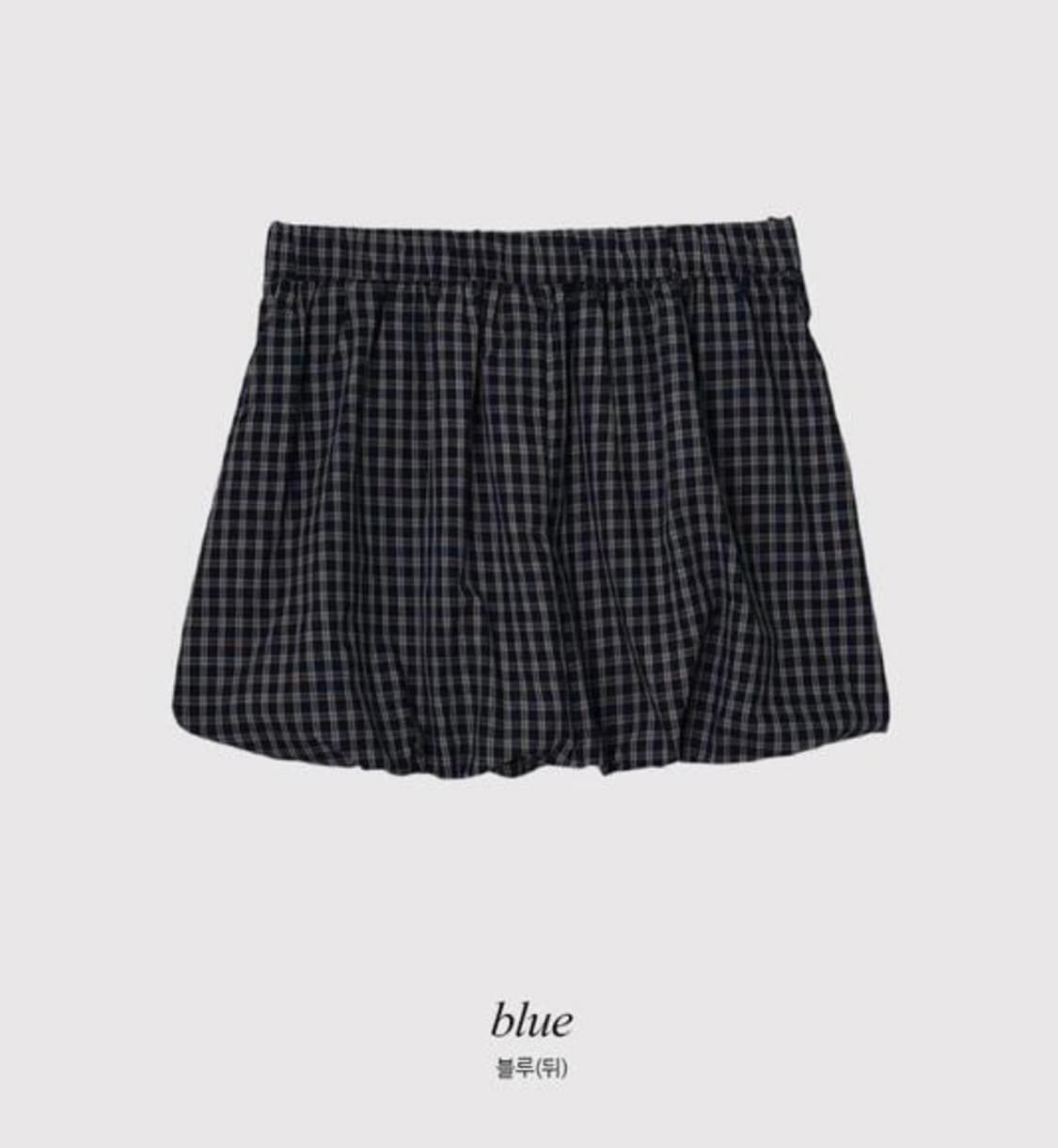 체크 펌킨 미니 벌룬 스커트 상품이미지2