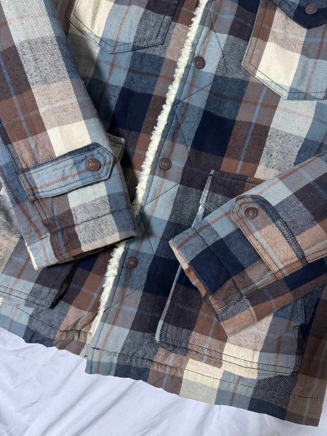 에드윈 체크 쉐르파 시어링 자켓 상품이미지4