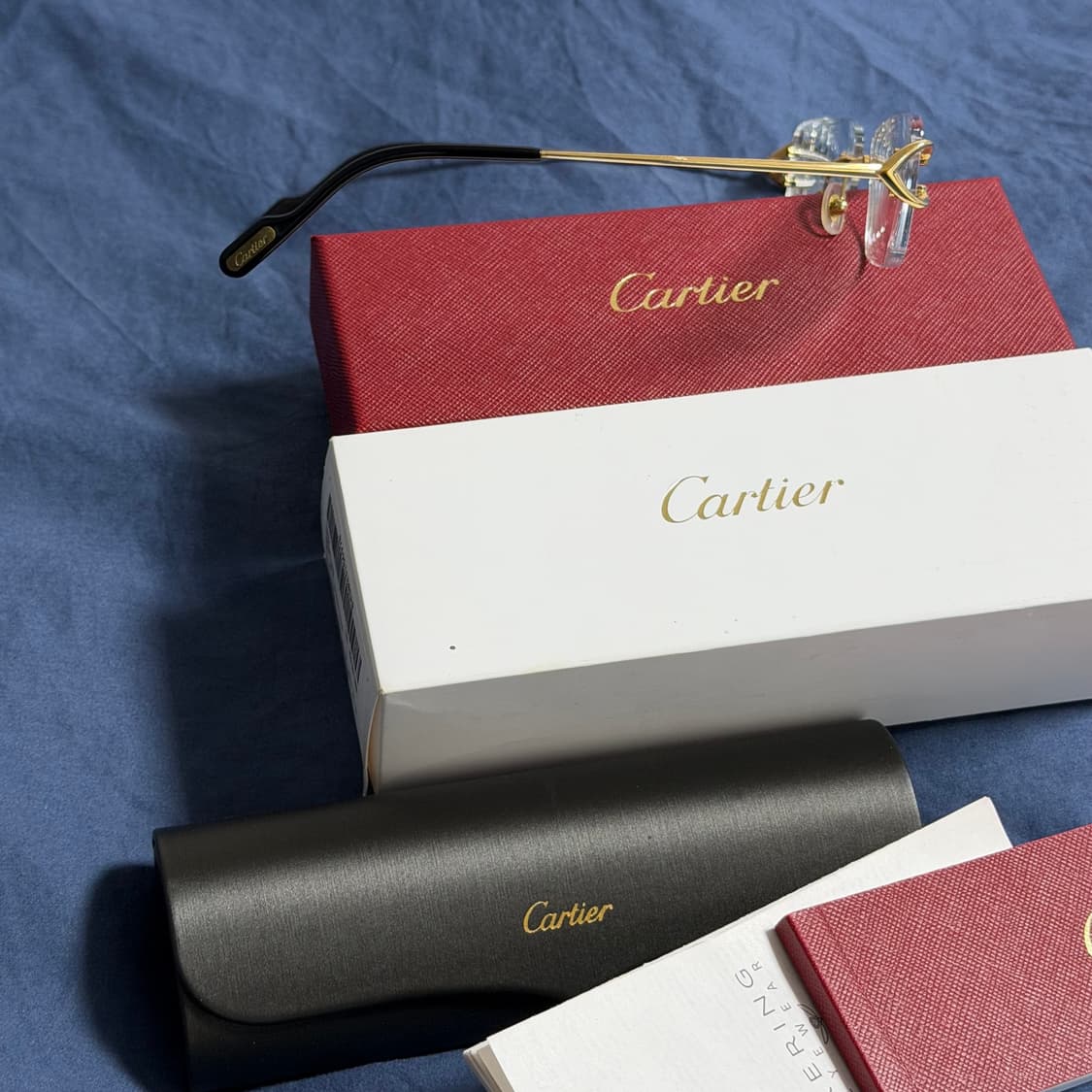 (OS) Cartier 까르띠에 C 데코 무테 안경 금장 상품이미지4
