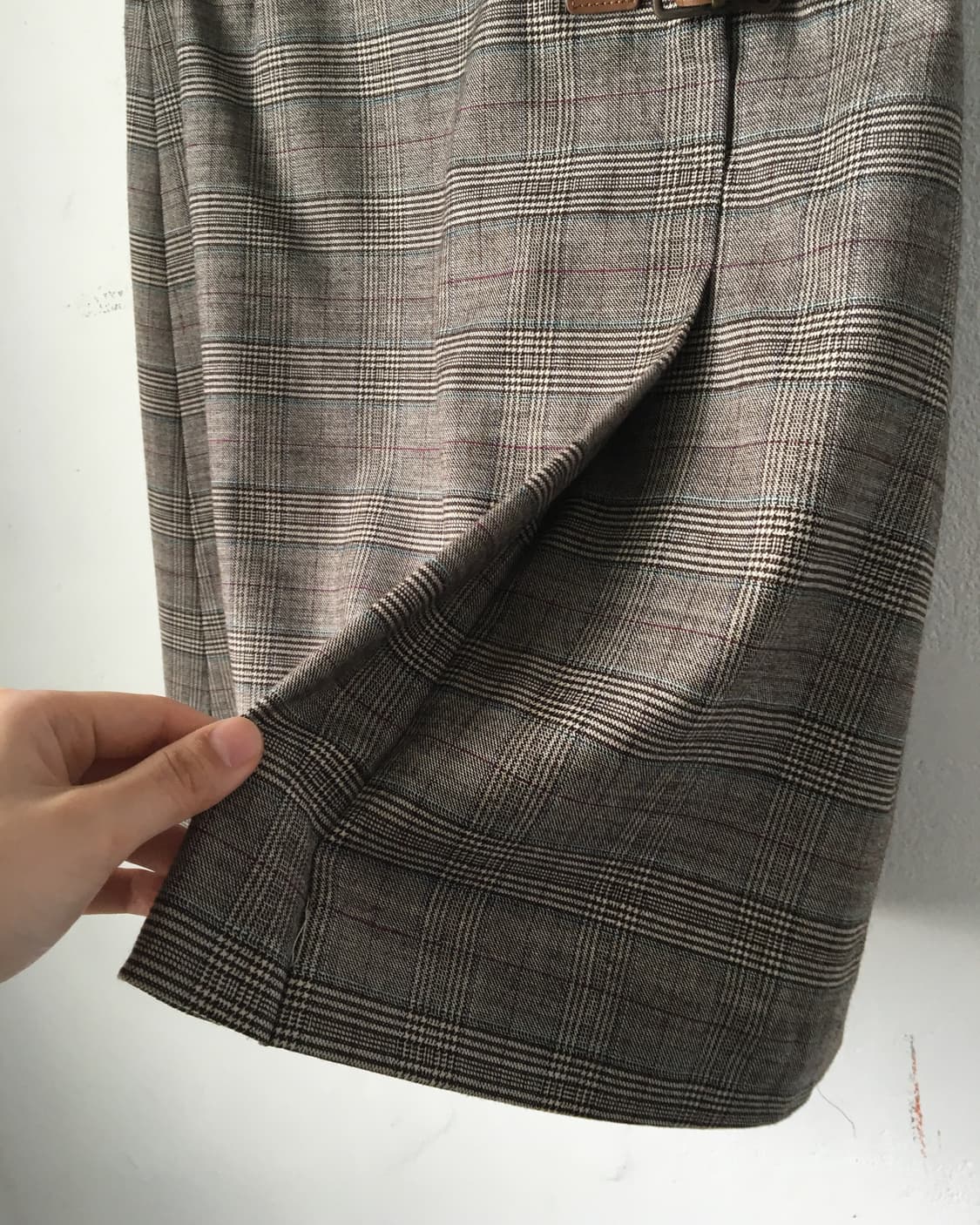 Belted check pattern skirt 상품이미지3