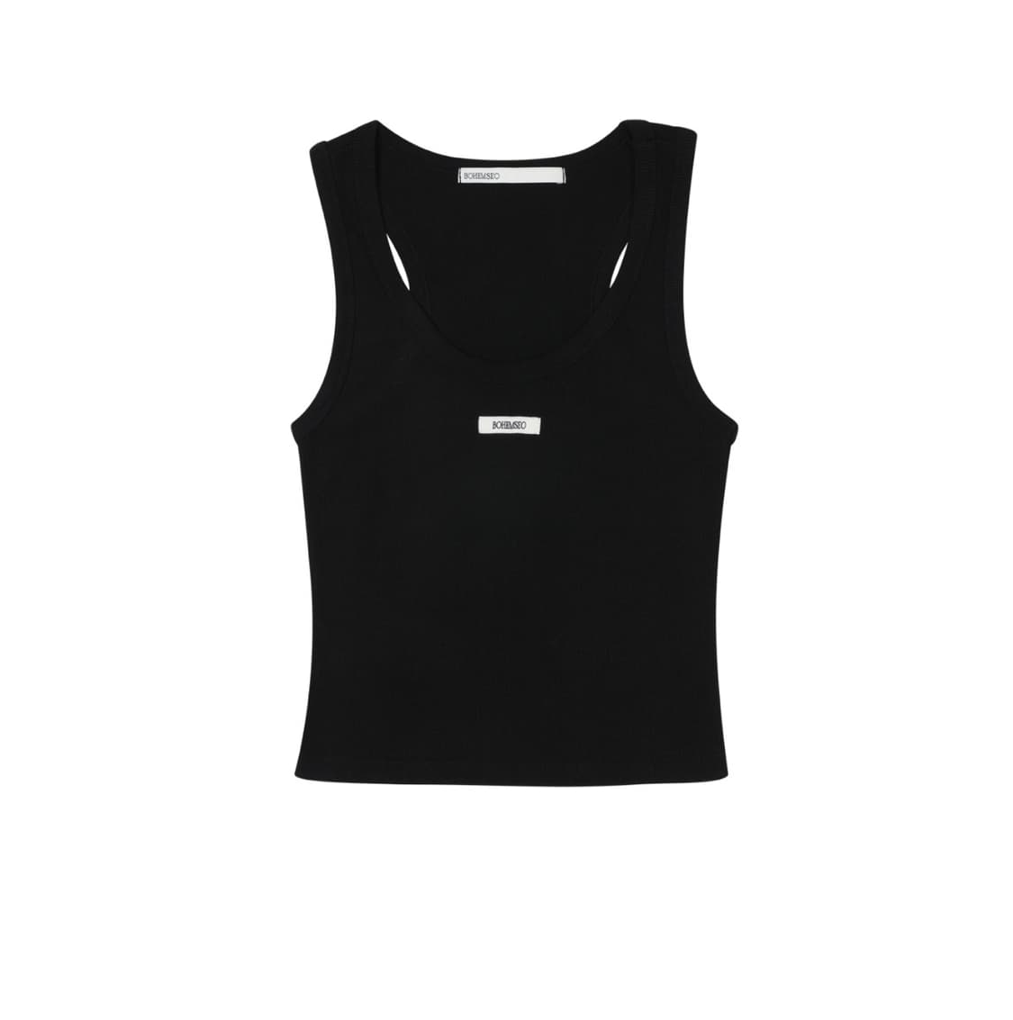 BASIC SLEEVELESS CROP TOP, BLACK 상품이미지1