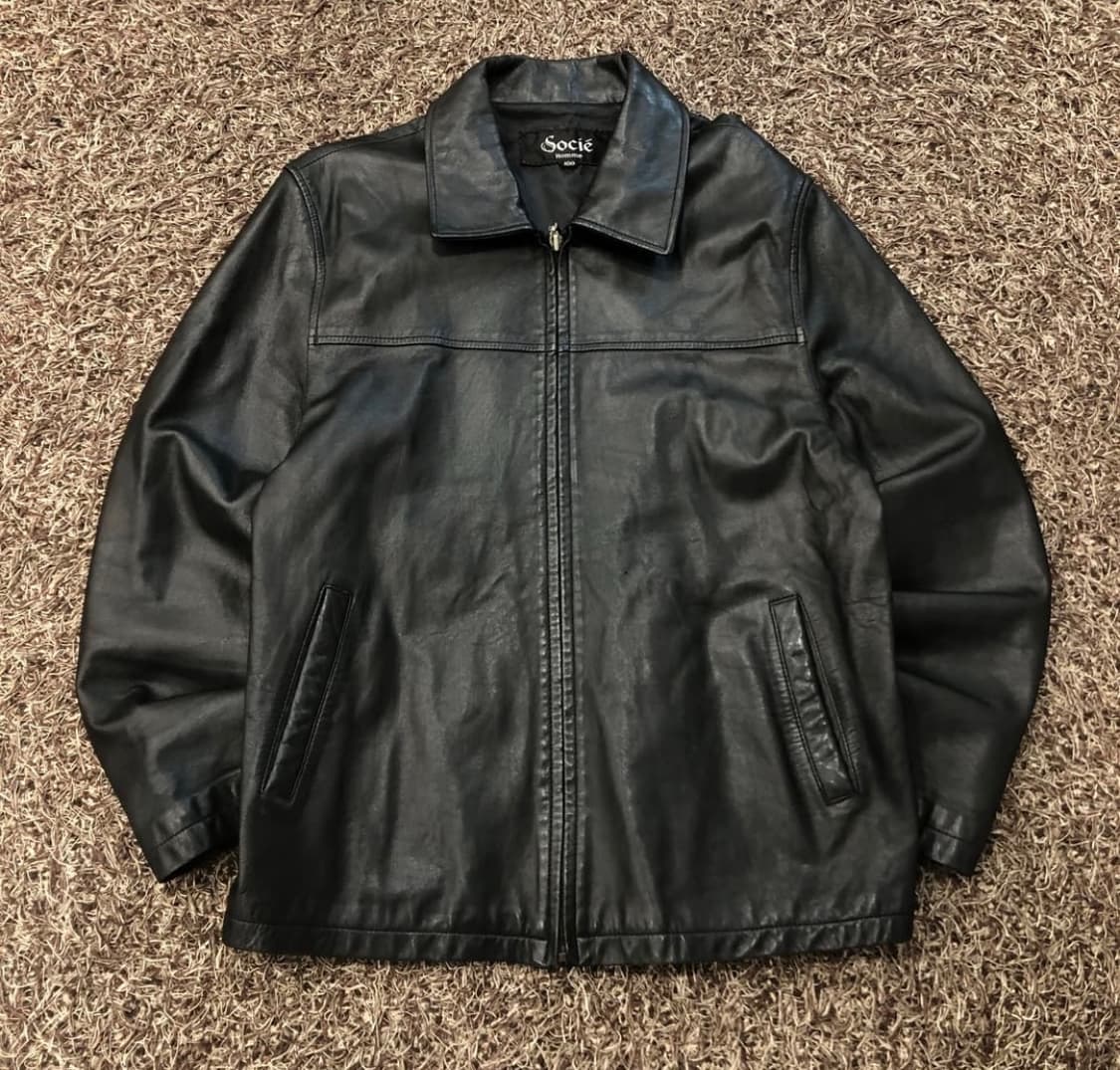 빈티지 양가죽 집업 레더 자켓 상품이미지1