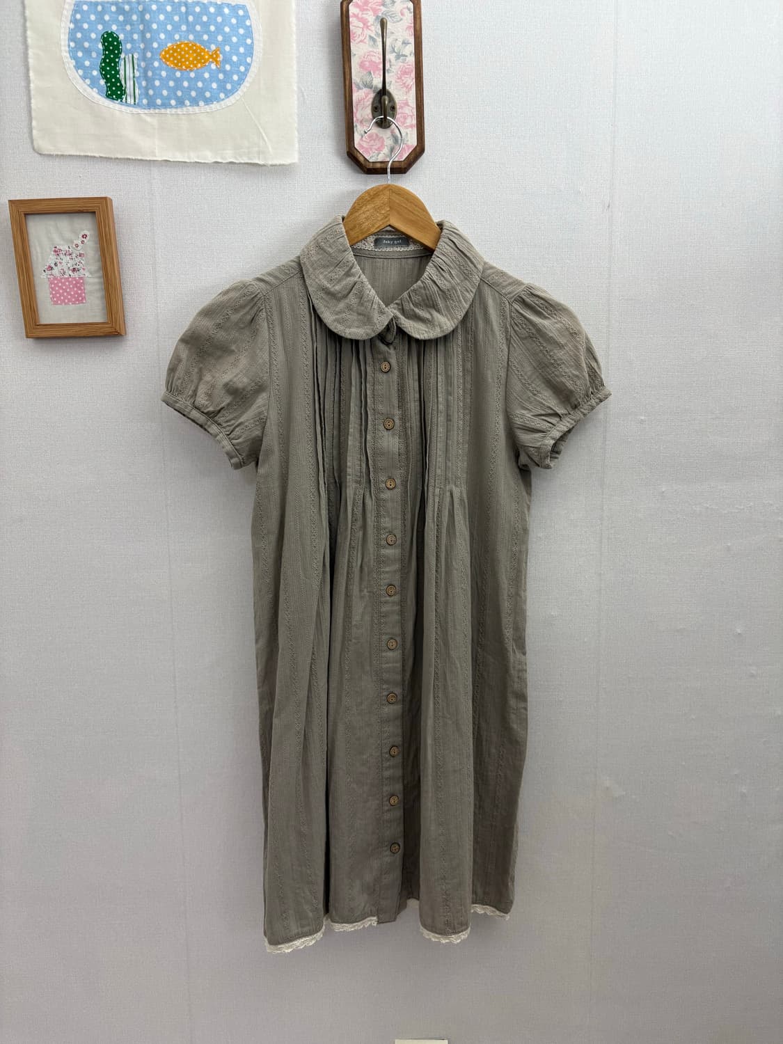 베이지 둥근카라 원피스 상품이미지5