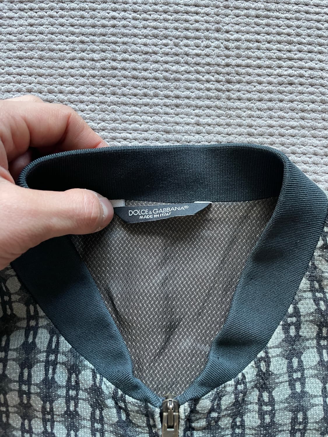 돌체앤가바나 체크 패턴 트위드 봄버 자켓 상품이미지4