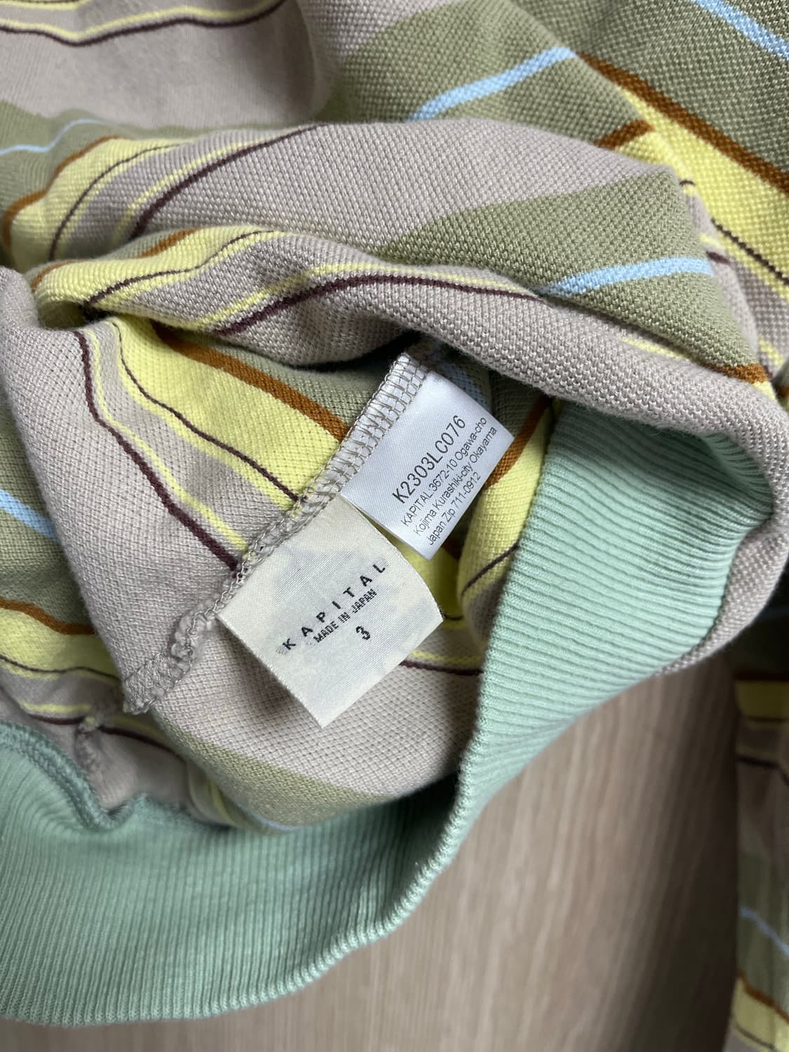 KAPITAL 멀티 보더 사슴 아이 랭글 컬러 레트로 폴로 상품이미지3