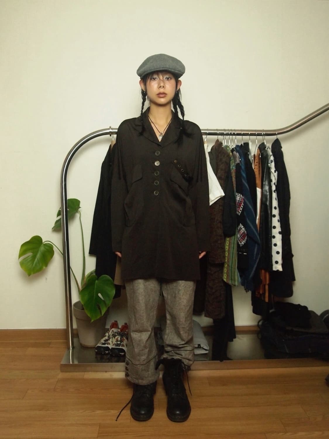 빈티지 버튼 실크 블라우스 상품이미지2