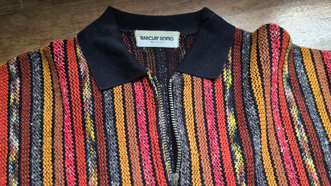 일본 빈티지 니트 Lampo 람포 지퍼, Made In Italy  상품이미지3