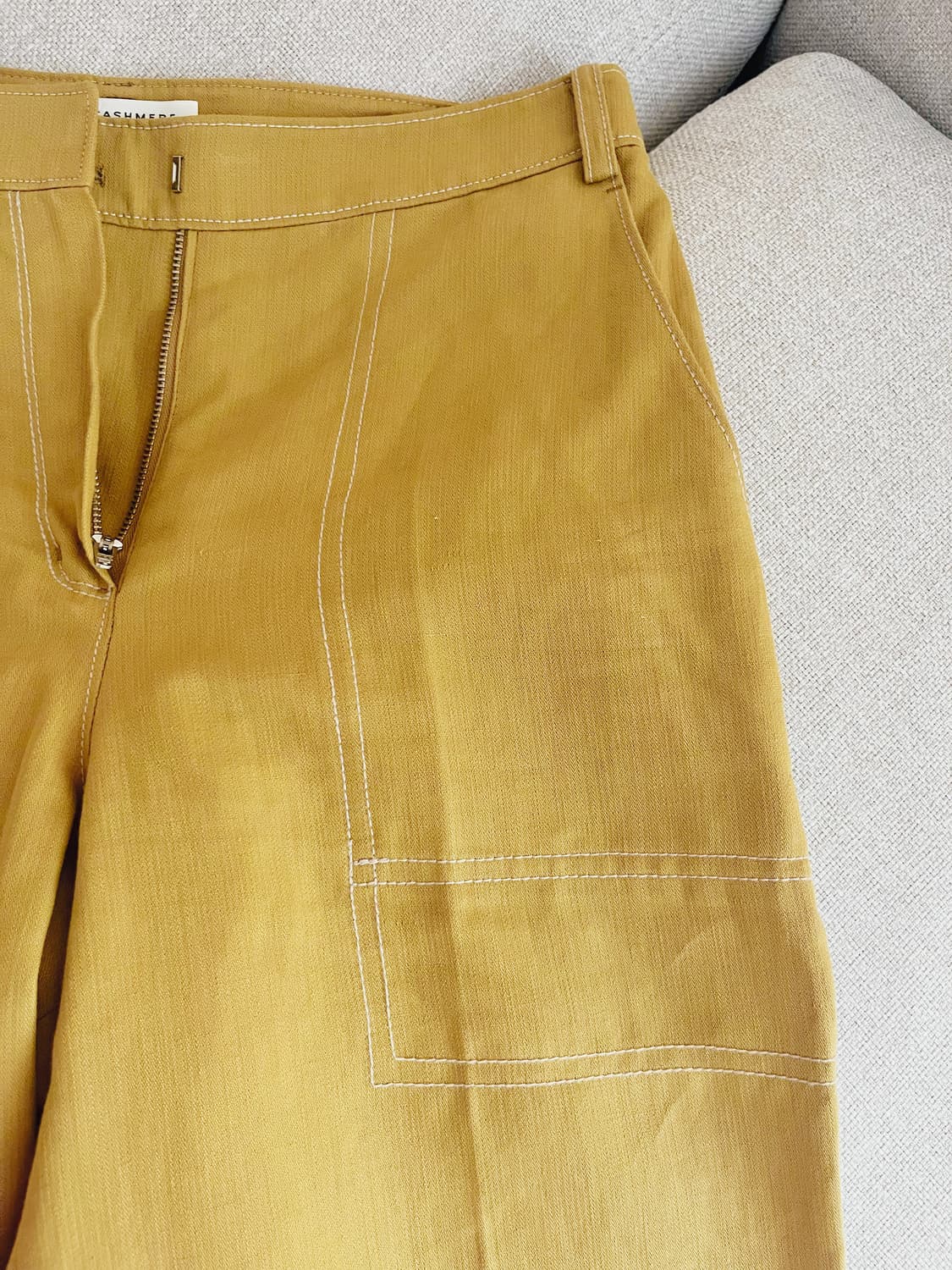 the cashmere 더캐시미어 머스타드 스티치 와이드 팬츠 상품이미지6