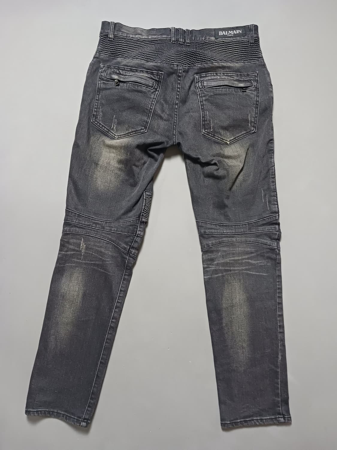 [34] 발망 데미지 워싱 블랙 바이커진 청바지 상품이미지7
