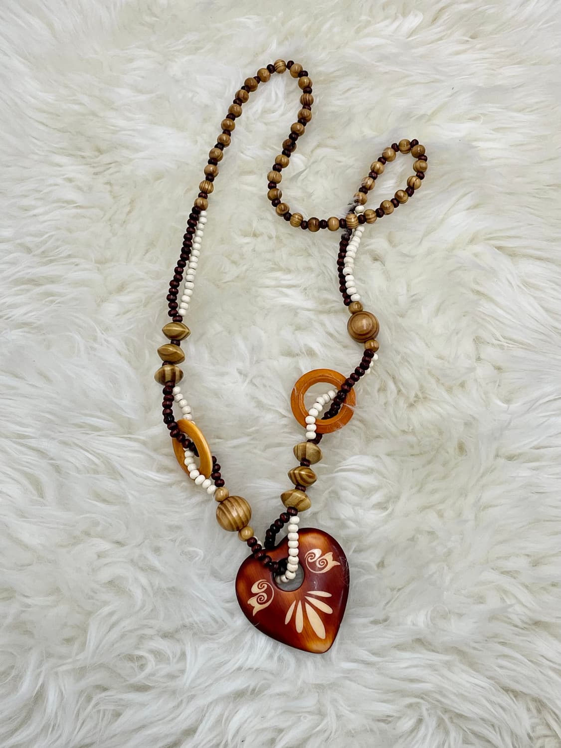 히피 에스닉 우드 롱 네크리스 상품이미지1