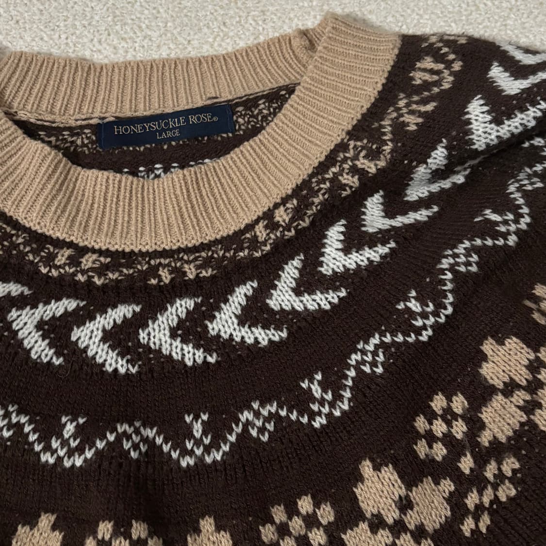 일본빈티지 노르딕 모리걸 브라운 레이어드 니트 상품이미지5