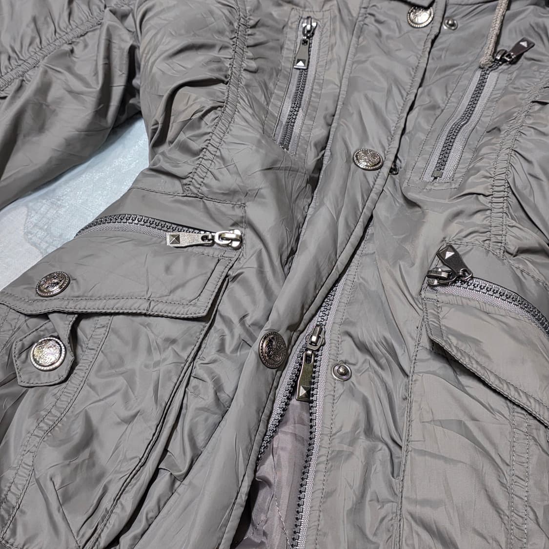 돌리엔젤 펑크 락시크 후드 셔링 투웨이 봄버 패딩 집업 y2k goa 상품이미지3