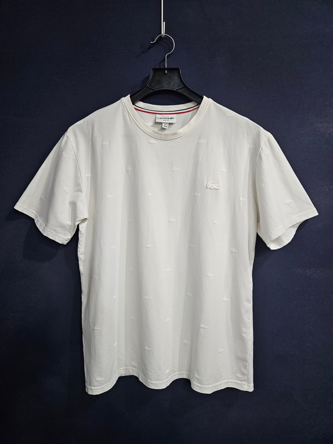 라코스테 스포츠 로고패턴 화이트 남성 110 반팔티  상품이미지1