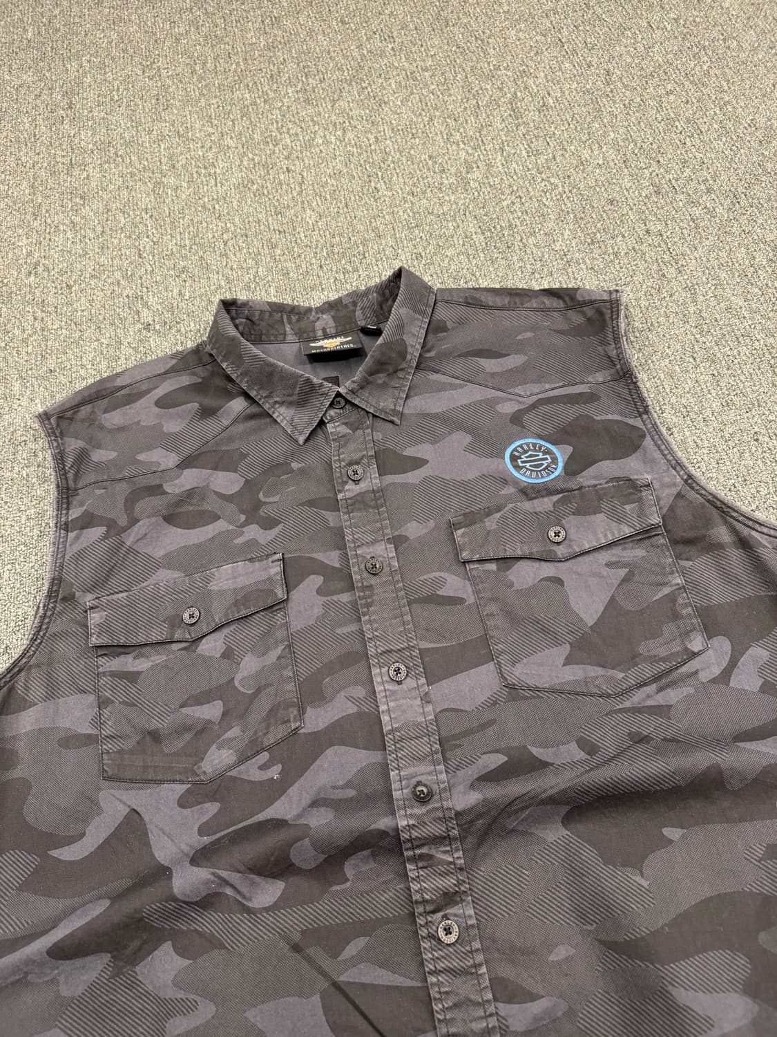 3XL)할리데이비슨 빈티지 패치 자수 커스텀 조끼 베스트 셔츠 상품이미지2