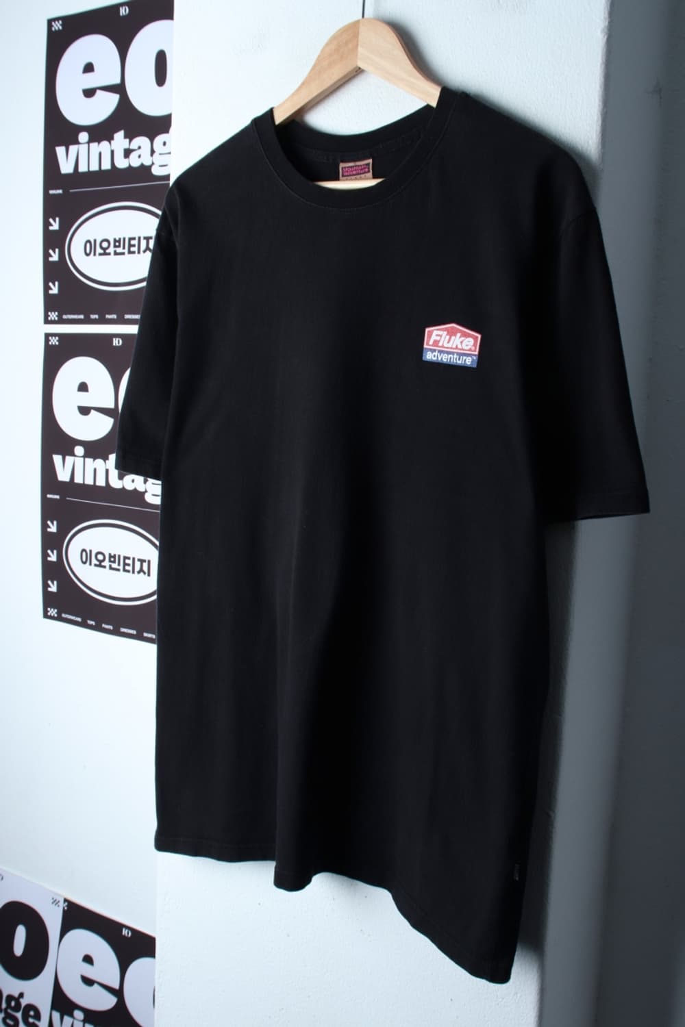 (XL-2XL) 플루크 반팔 티셔츠 빅사이즈 에이징 블랙-H32103 상품이미지1