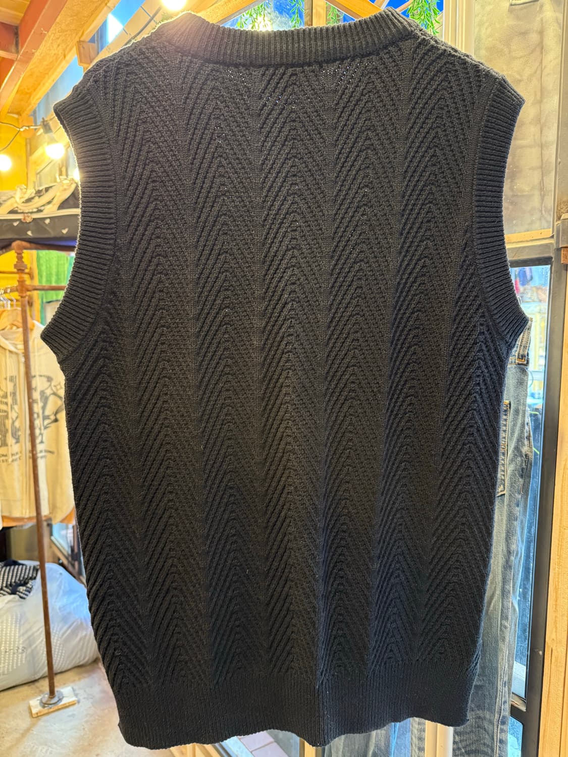 커스텀어클락 블랙 니트 베스트 상품이미지4