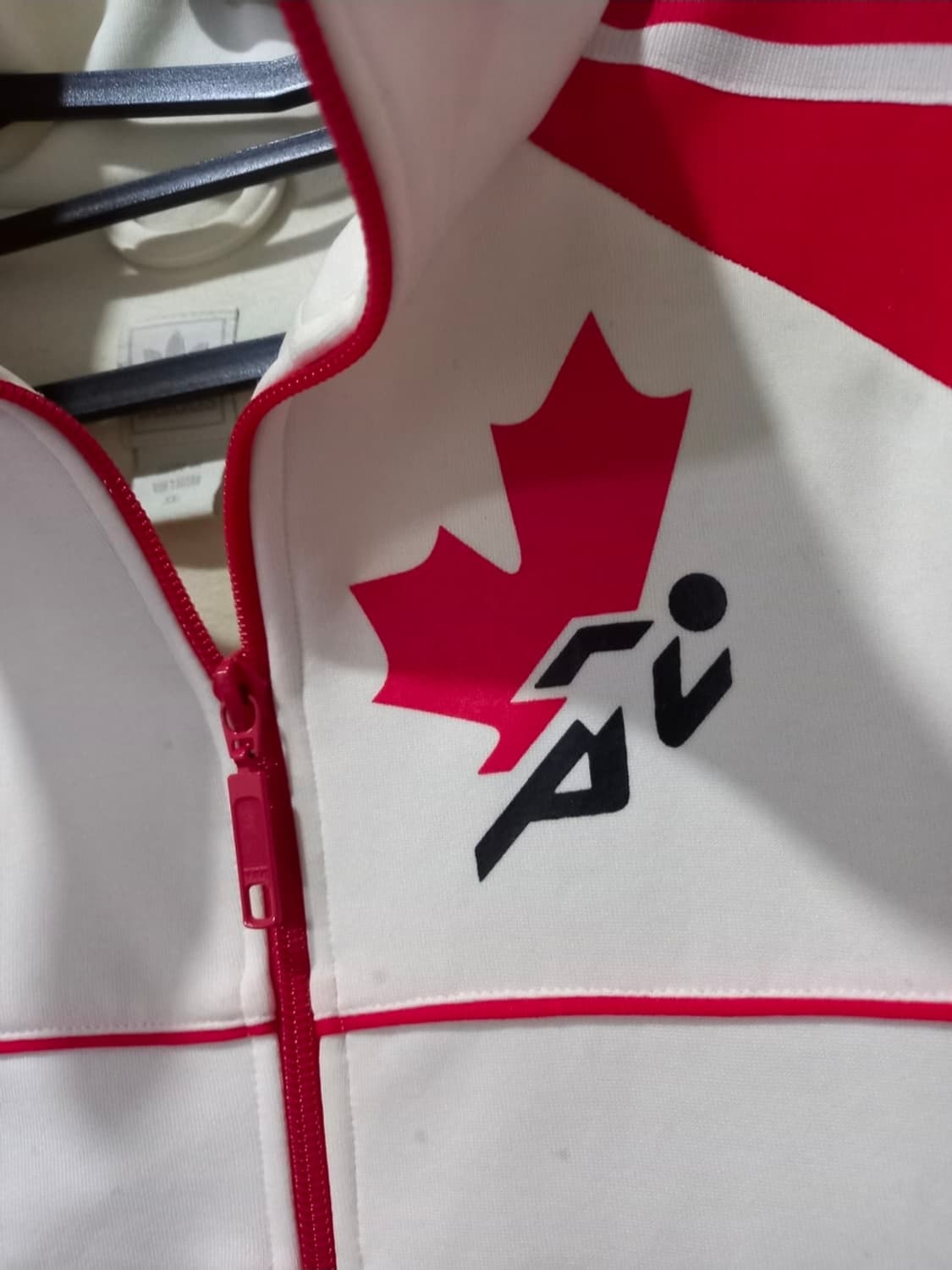 아디다스 캐나다 빨흰 트랙탑 저지 져지집업 85/XS 상품이미지2