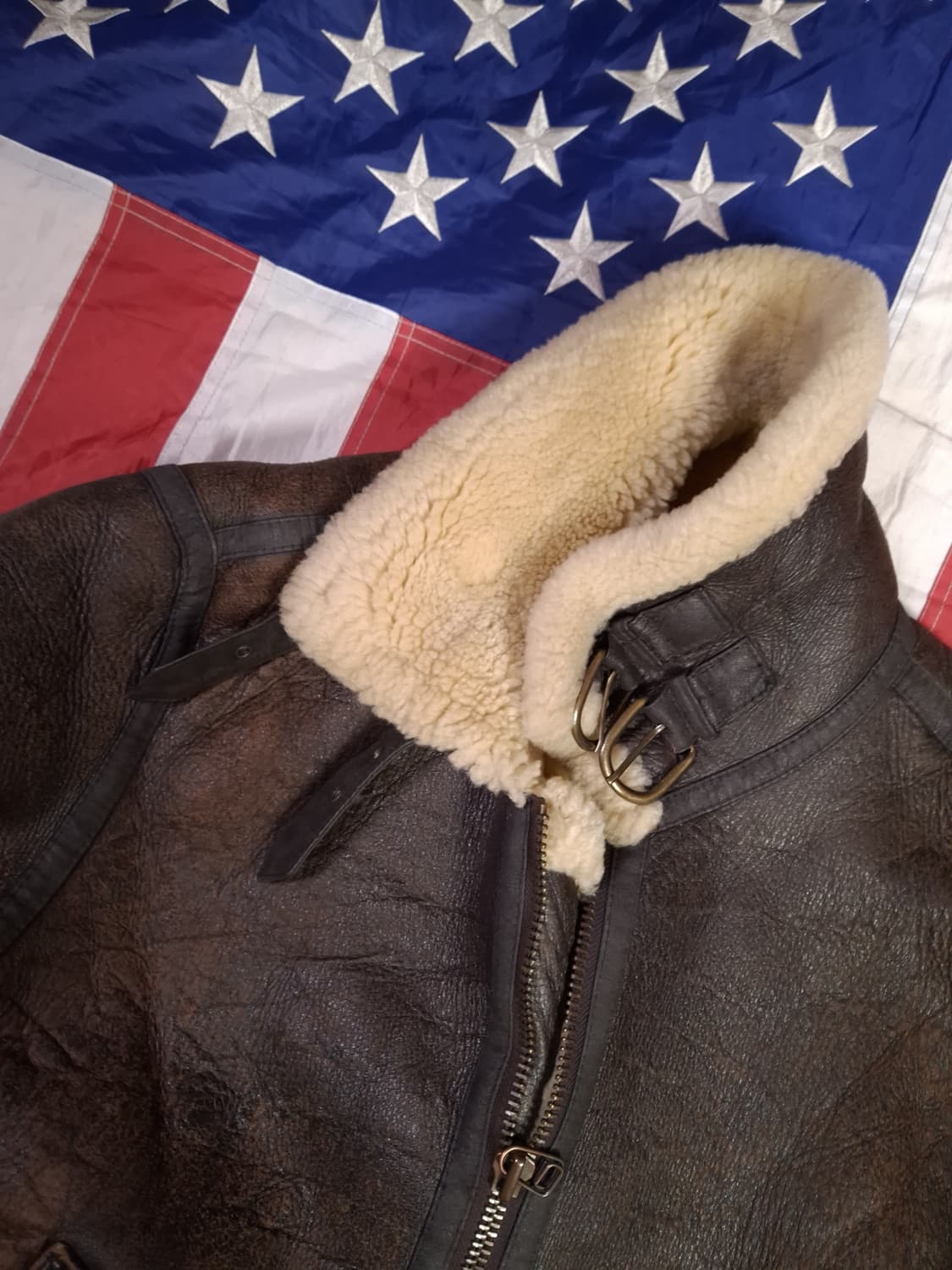 미공군 B-3 TYPE 천연가죽 항공 폭격기 무스탕 상품이미지4