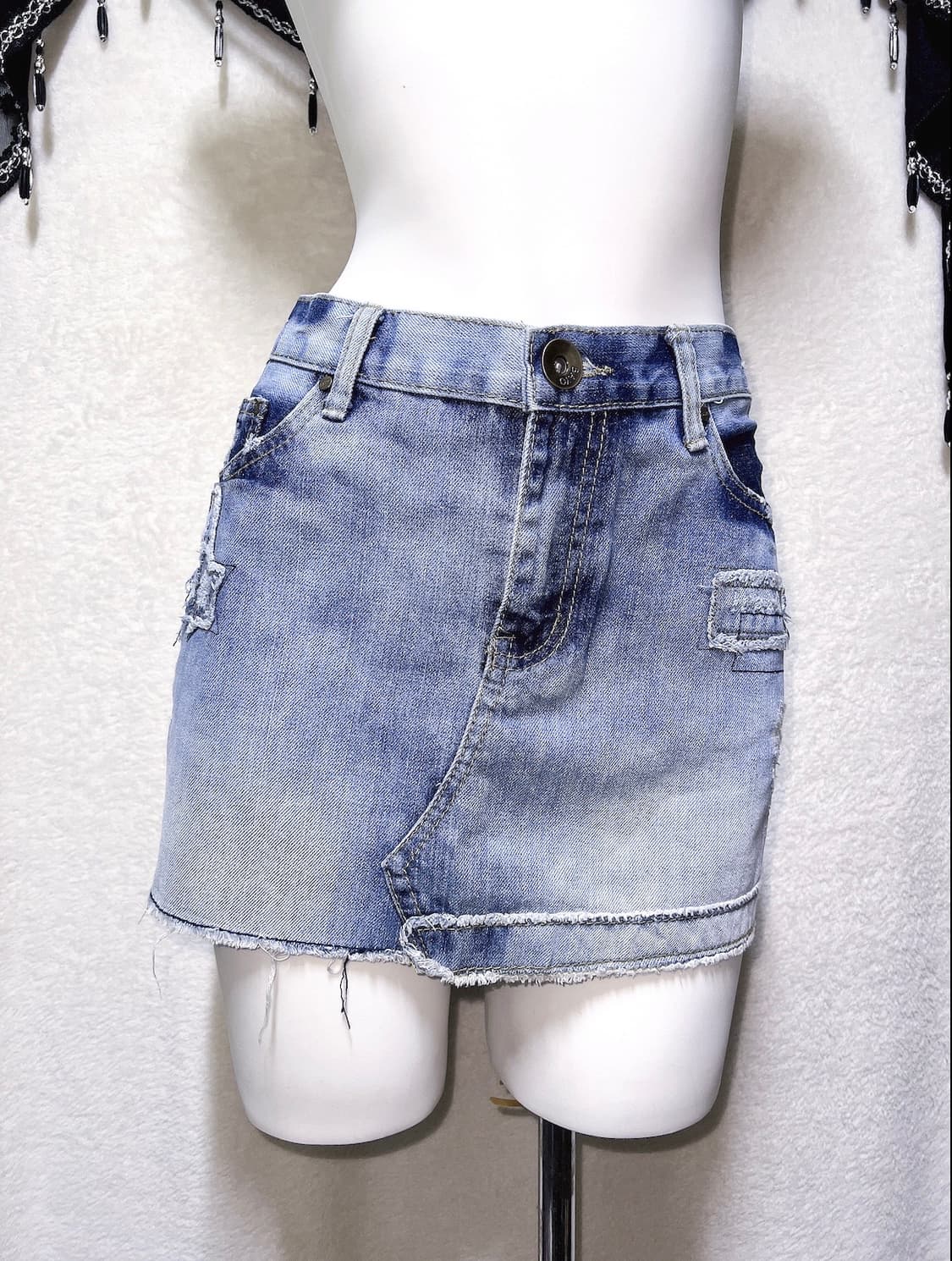 오네갸루 y2k 와투케 그런지 00 펑크 핀터 데님 미니스커트 청치마 상품이미지7