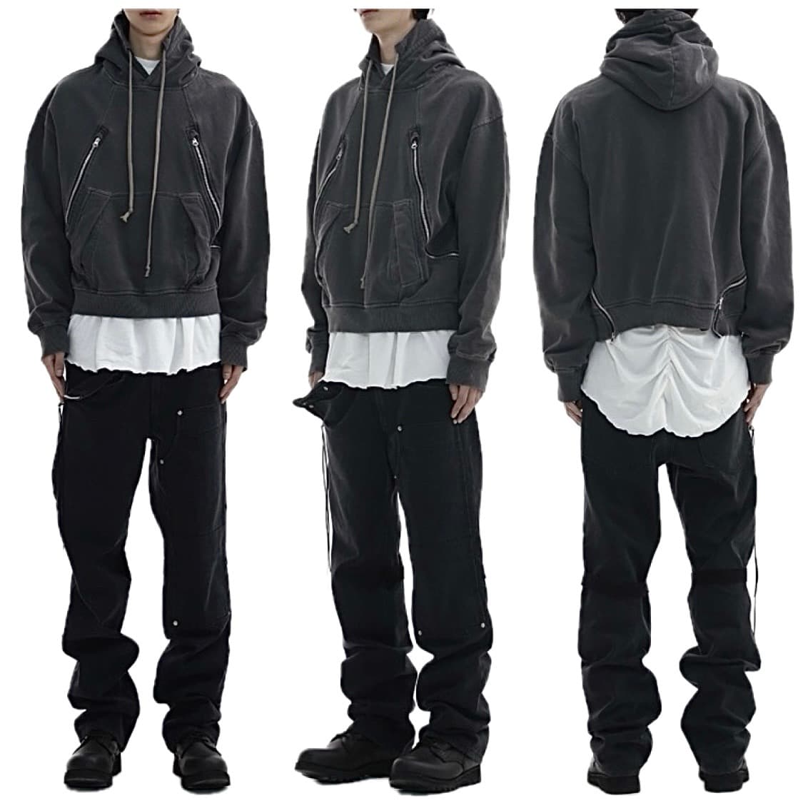 1990boy 크롭 후드티 Coal mine hoodie 2 일구구공보이 상품이미지2