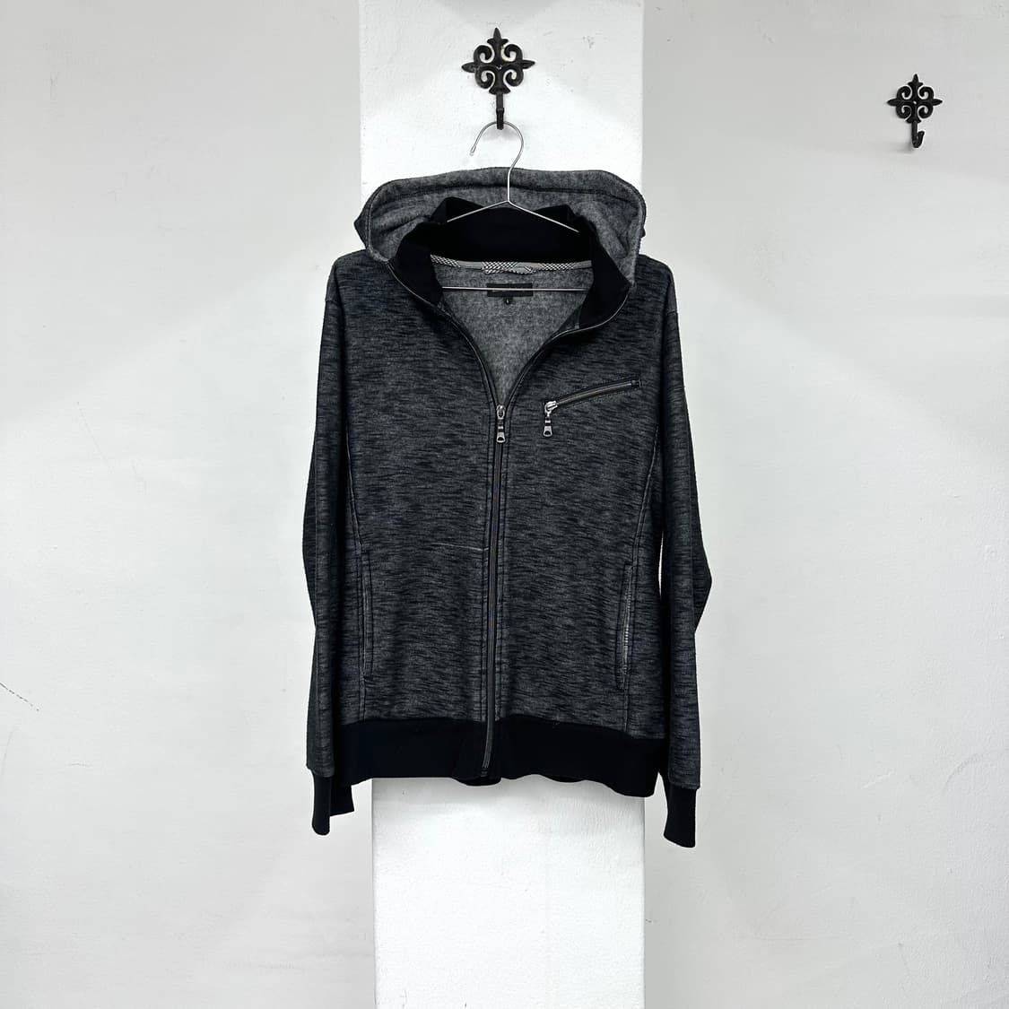 Semantic design deep blue hood zip 상품이미지4