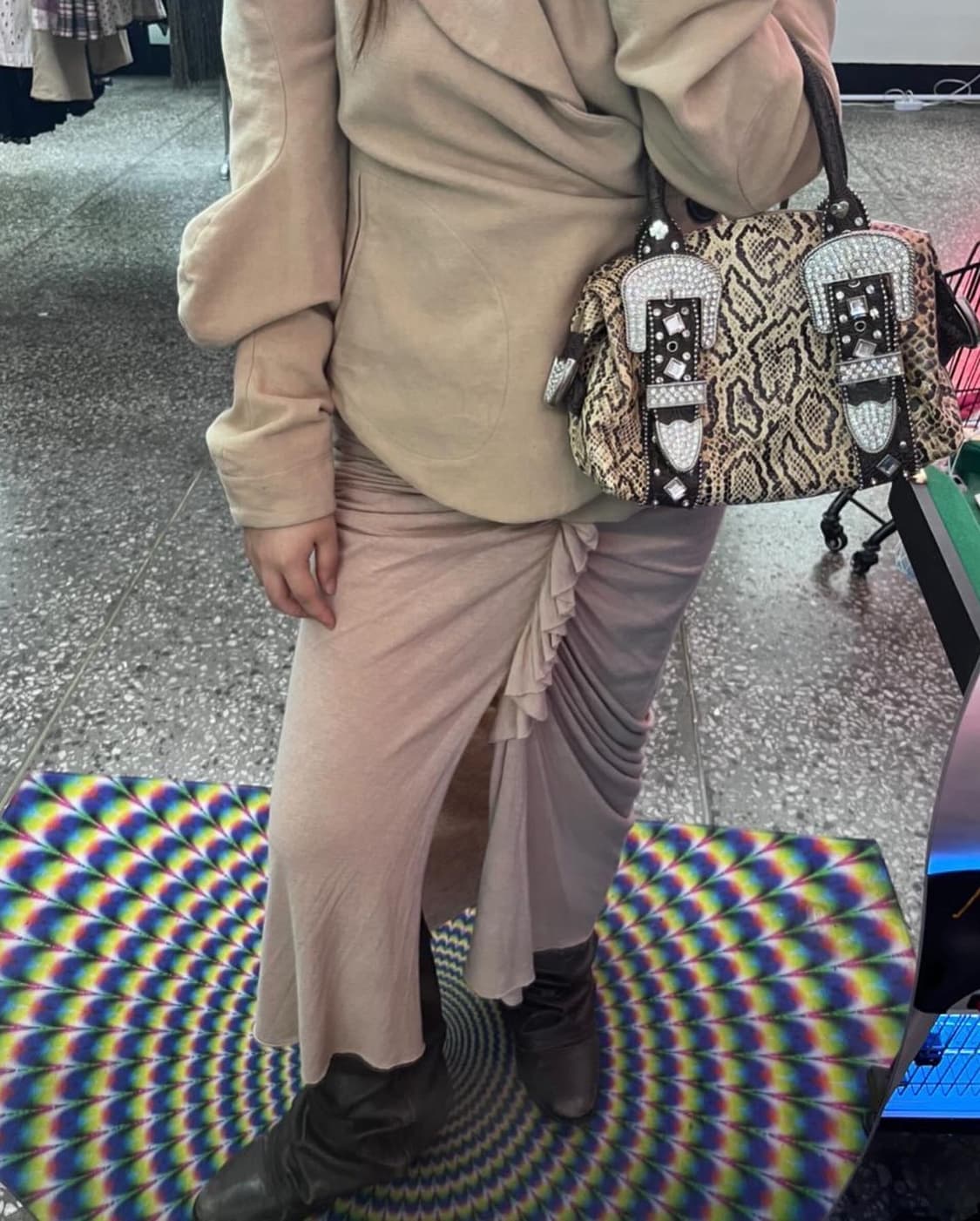 웨스턴 파이톤 핸드백 상품이미지2