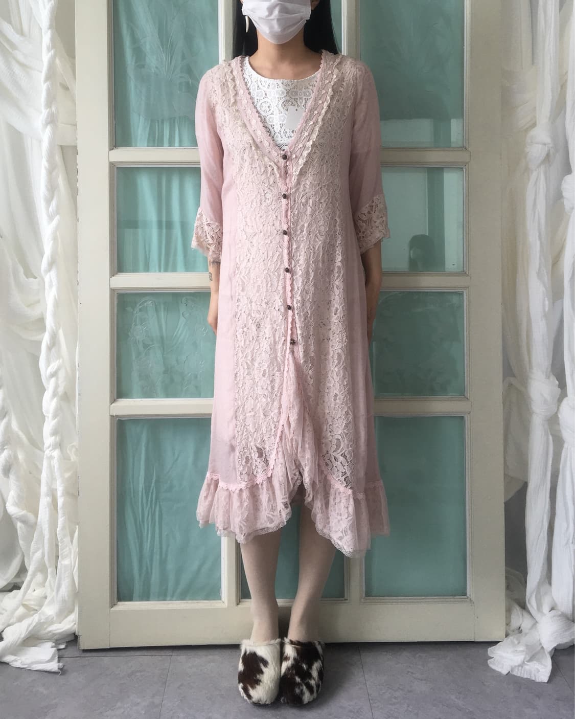 Axes femme max lace trimming long cardig 상품이미지1