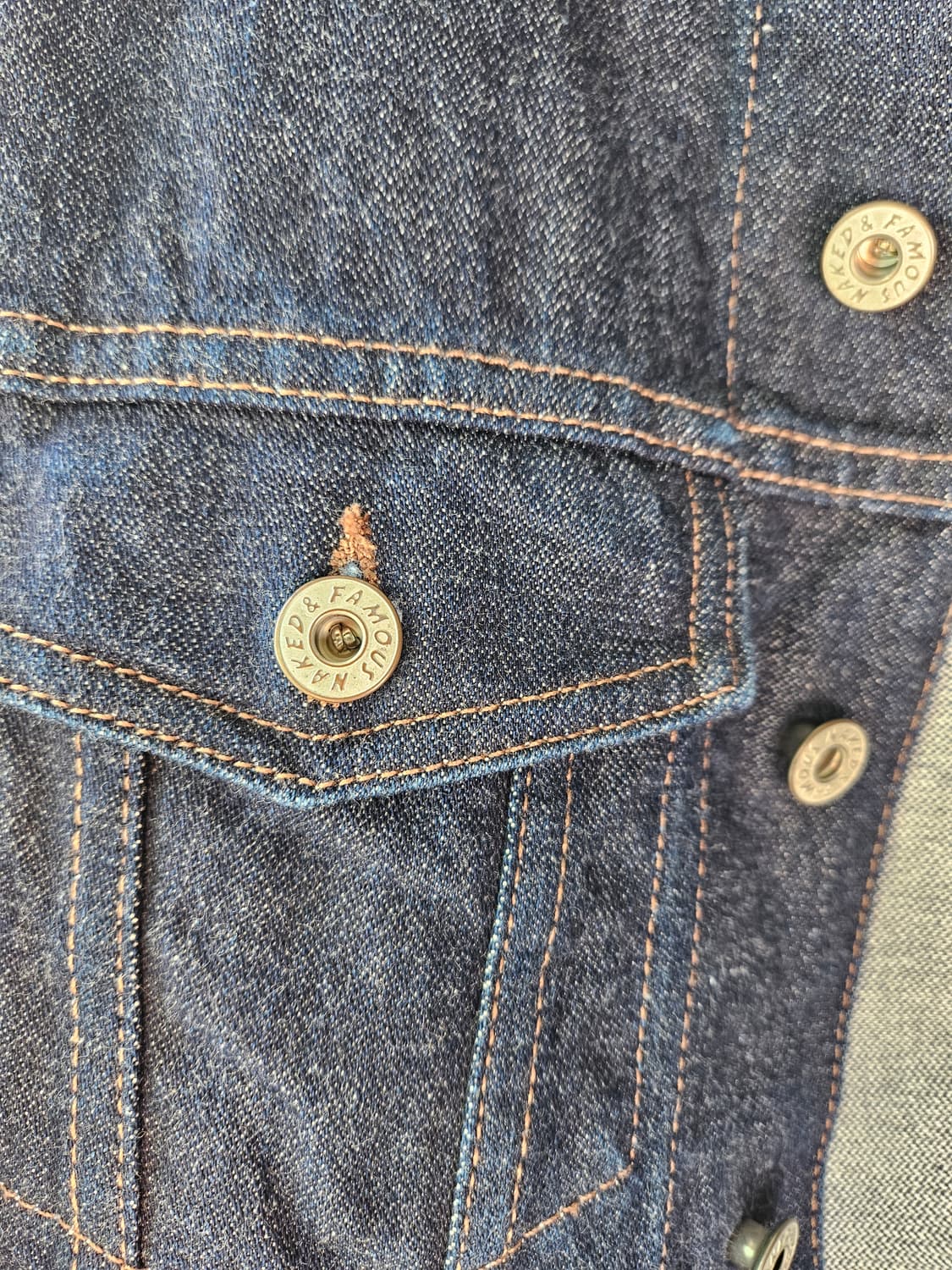 네이키드앤페이머스 11oz dry broken twill 데님자켓. M 상품이미지4