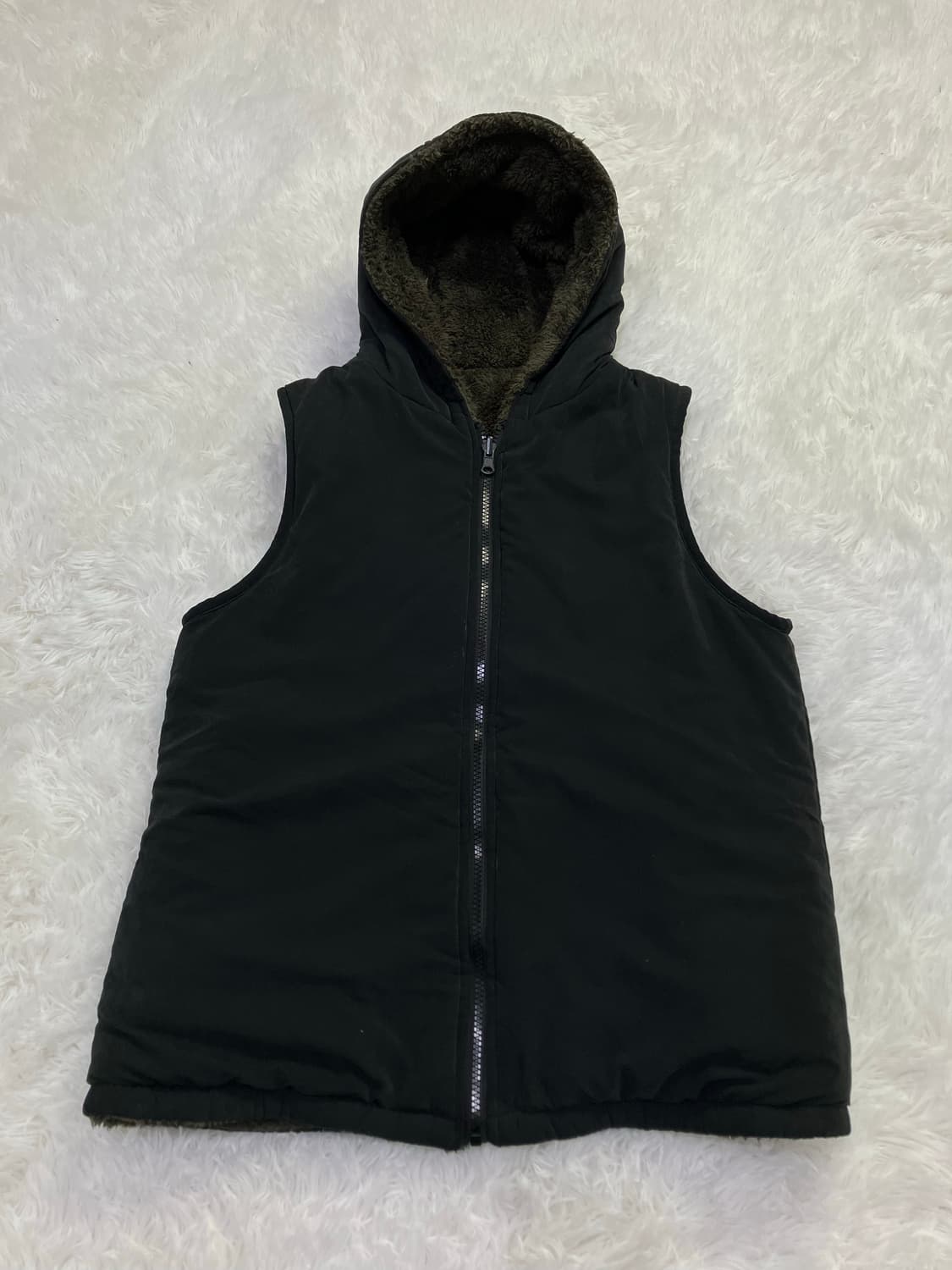 빈티지 블랙 후리스 패딩 조끼 y2k 스트릿 갸루 펑키 일본빈티지 상품이미지1