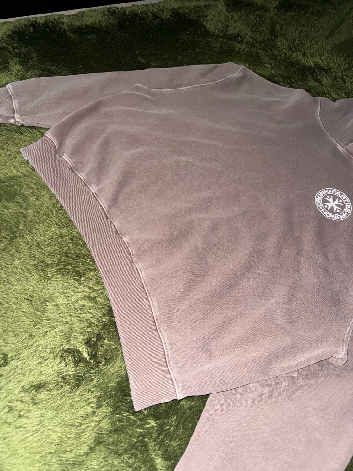 [1] 펀치 드렁크 파티즈 서클 로고 가먼트 다이드 후드 브라운 상품이미지5