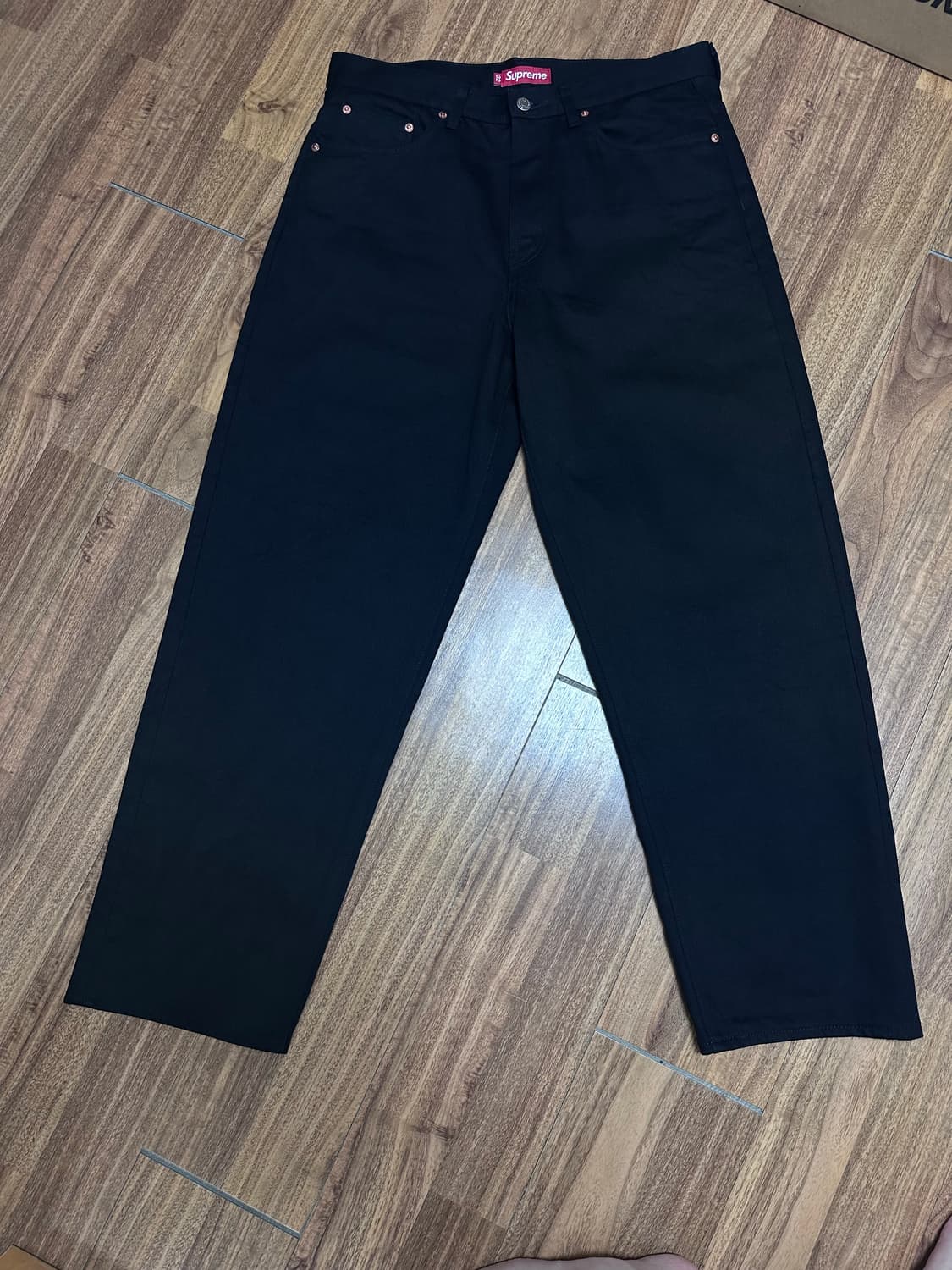 32 슈프림 25fw 배기 셀비지 진 블랙 상품이미지3