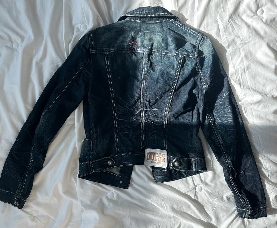 Guess 게스 딥블루 데님자켓 딱붙핏 갸루.y2k 상품이미지3