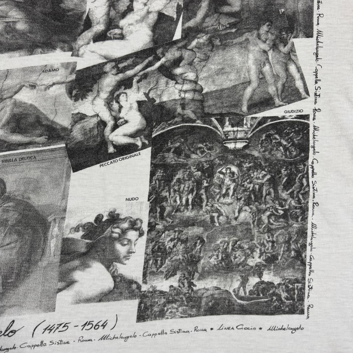 빈티지 80s Michelangelo 미켈란젤로 아트 티셔츠 상품이미지5