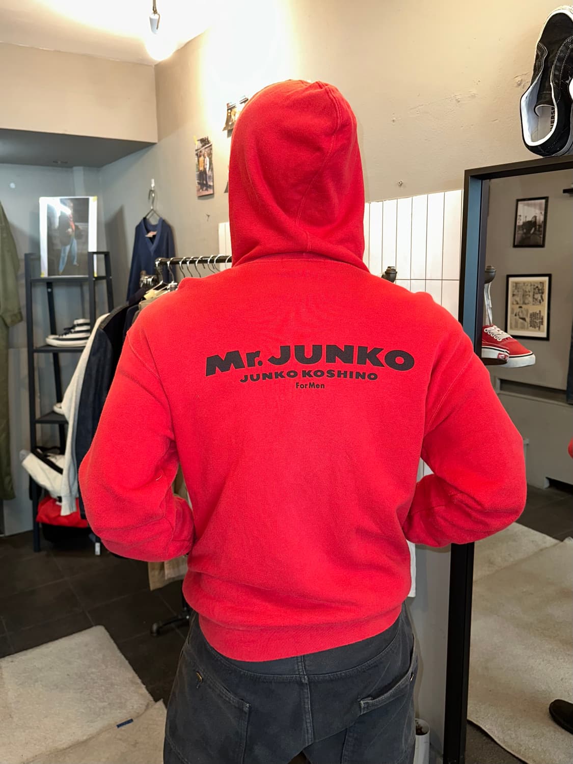 90‘s Koshino Junko logo red hood zip-up 상품이미지1